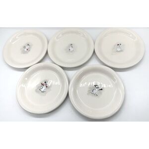 William Sonoma Desser Plates 5 Snow People